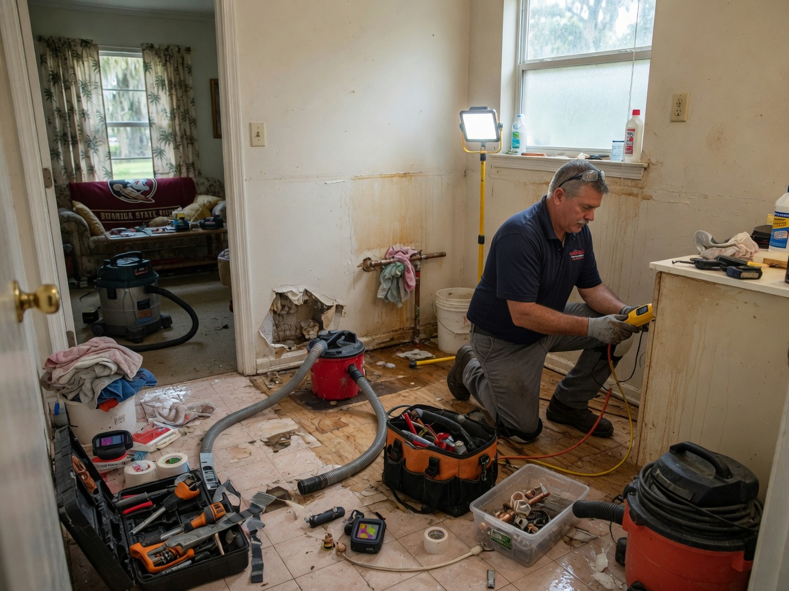Plumbing Leak Water Damage Restoration in Pensacola