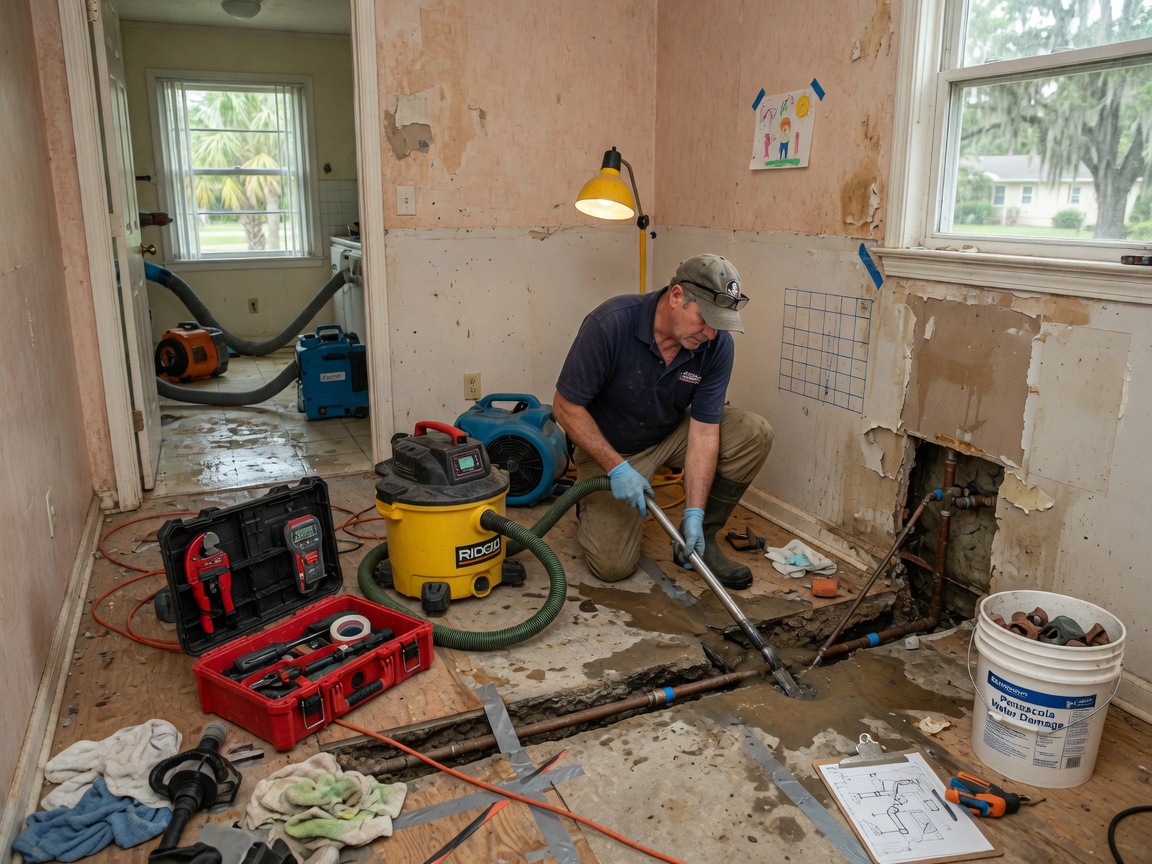 Water Line Break Damage Restoration in Pensacola